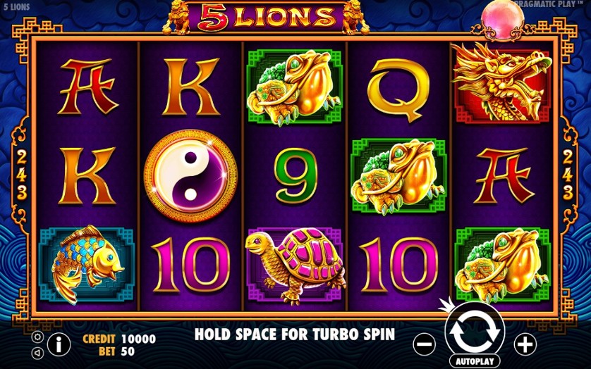 5 Lions interfaz de ranura