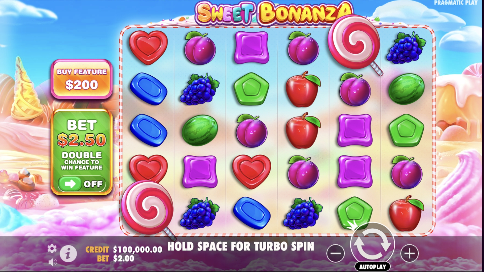 Sweet Bonanza interfaz de ranura